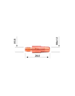 TIP M6 DE 0.8 mm MOD BINZEL RD WELDMAX (PAQ X 50 UND S/ 2,00 X UND)
