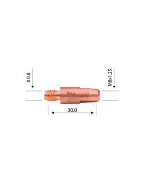 TIP M8 DE 0.8 mm MOD BINZEL RG WELDMAX (PAQ X 50 UND S/ 3,00 X UND)