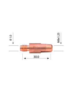 TIP M8 DE 1.0 mm MOD BINZEL RG WELDMAX (PAQ X 50 UND S/ 2,50 X UND)