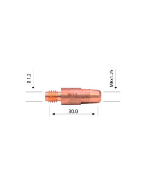 TIP M8 DE 1.2 mm MOD BINZEL RG WELDMAX (PAQ X 50 UND S/ 3,00 X UND)